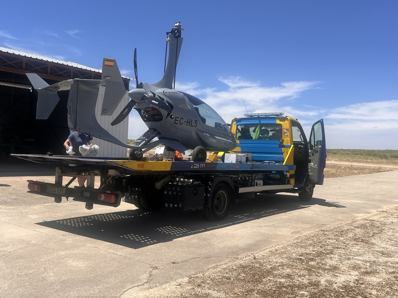 Transporte especial de helicóptero en plataforma